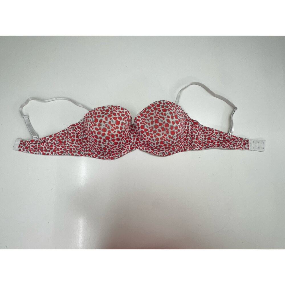 Unbranded Womens Bra Size 40D Red Animal Print Adjustable Removable Strap